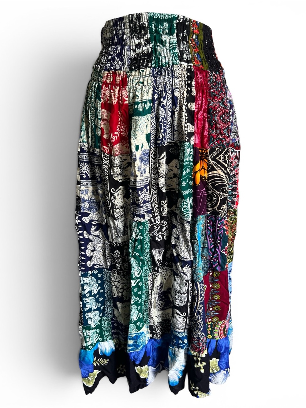 Kathmandu Imports Patchwork Midi Skirt Size XS‎ Boho Festival Hippie Pull On